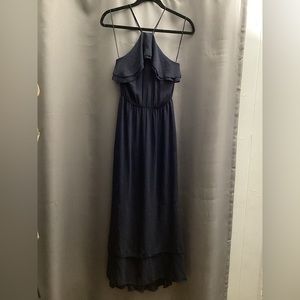 H&M halter neck navy blue maxi dress size 4